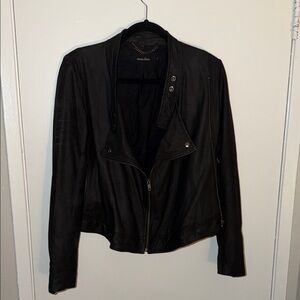 Muubaa Black Leather Biker Jacket